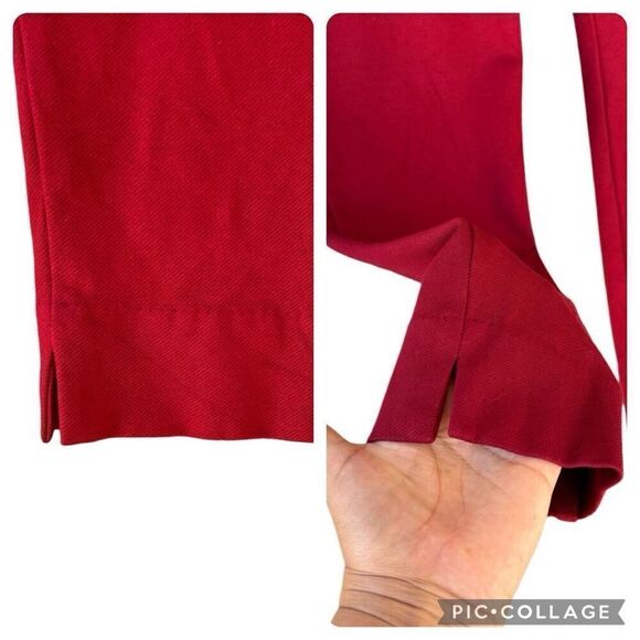 CAbi Ava Trousers Rhubarb Red Maroon Skinny Pants Slacks Pockets Split Cuff Sz 4 - Picture 6 of 8